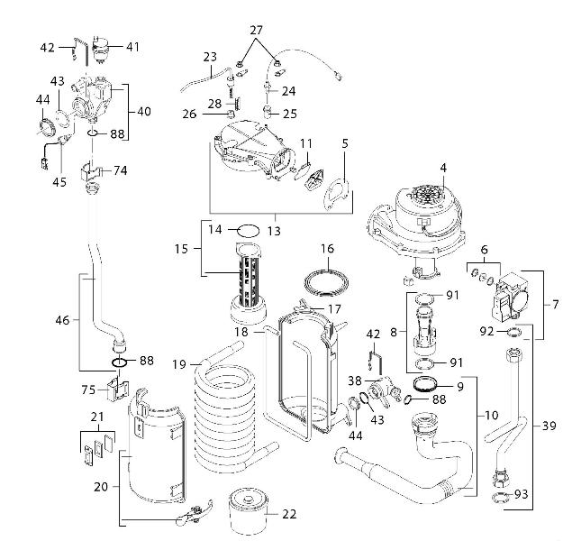 Exploded Diagram for HEAT EXCHANGER