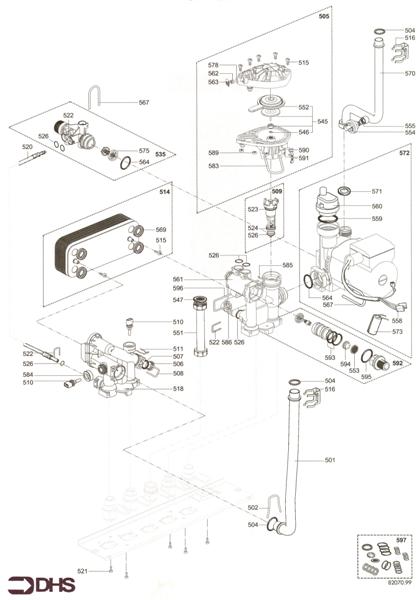 Exploded Diagram for HYDRAULIC BLOCK