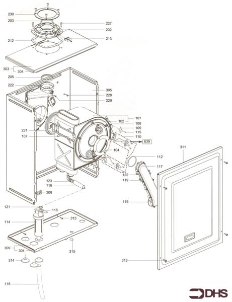 Exploded Diagram for BURNER - FAN ASSY - SEALED CAS