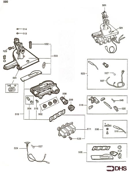 Exploded Diagram for GAS SECTION & BURNER BASE