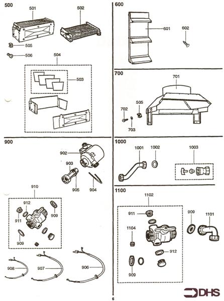 Exploded Diagram for HTG BODY-FLUE ASSY-DIVERTER-PU
