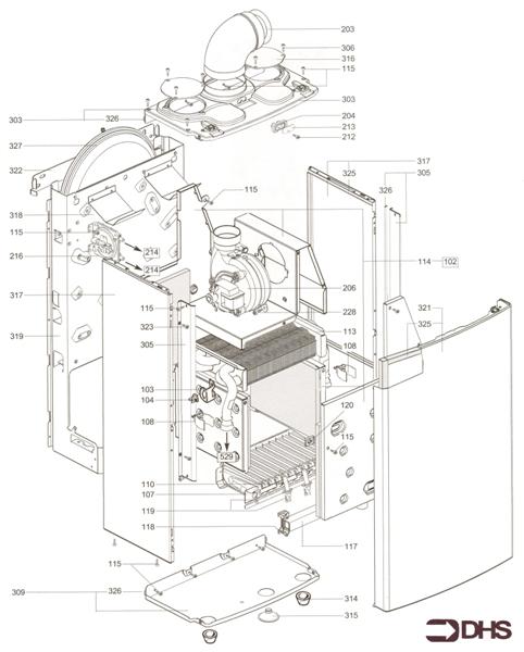 Exploded Diagram for BURNER ASSY - FAN ASSY - SEALE