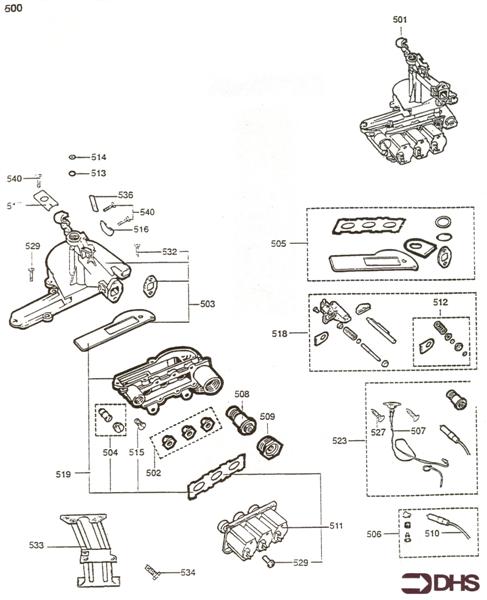 Exploded Diagram for GAS SECTION & BURNER BASE