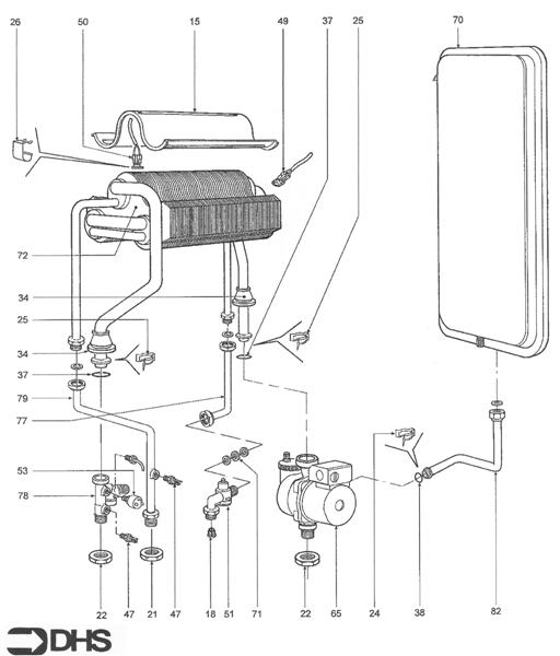 Exploded Diagram for HEAT EXCHANGER & PUMP