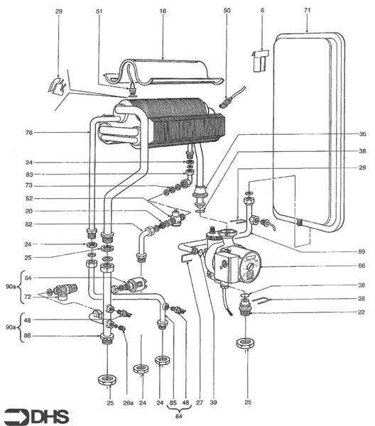 Exploded Diagram for HEAT EXCHANGER & PUMP