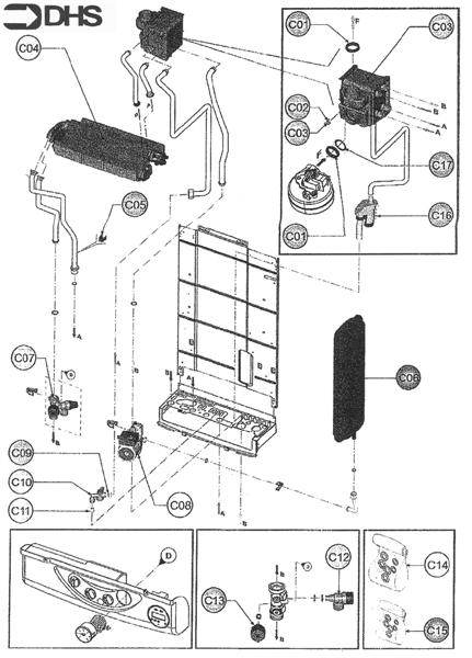 Exploded Diagram for HEAT EXCHANGER & PUMP