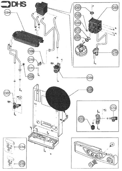Exploded Diagram for HEAT EXCHANGER & PUMP