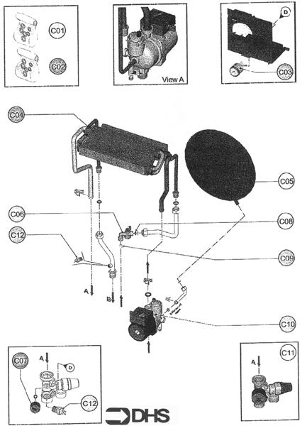 Exploded Diagram for HEAT EXCHANGER & PUMP