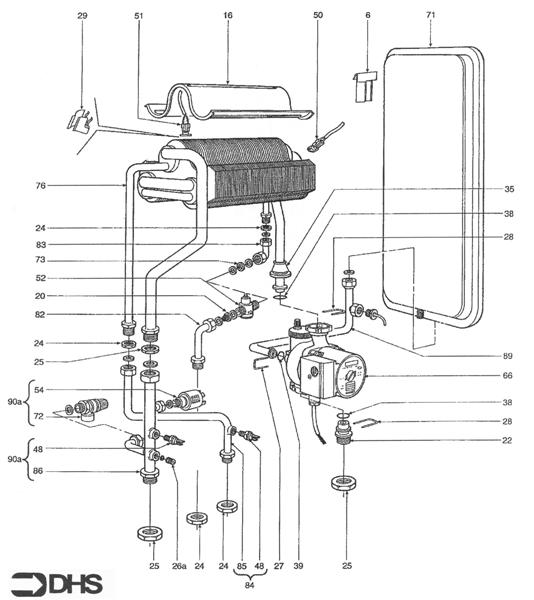 Exploded Diagram for HEAT EXCHANGER & PUMP