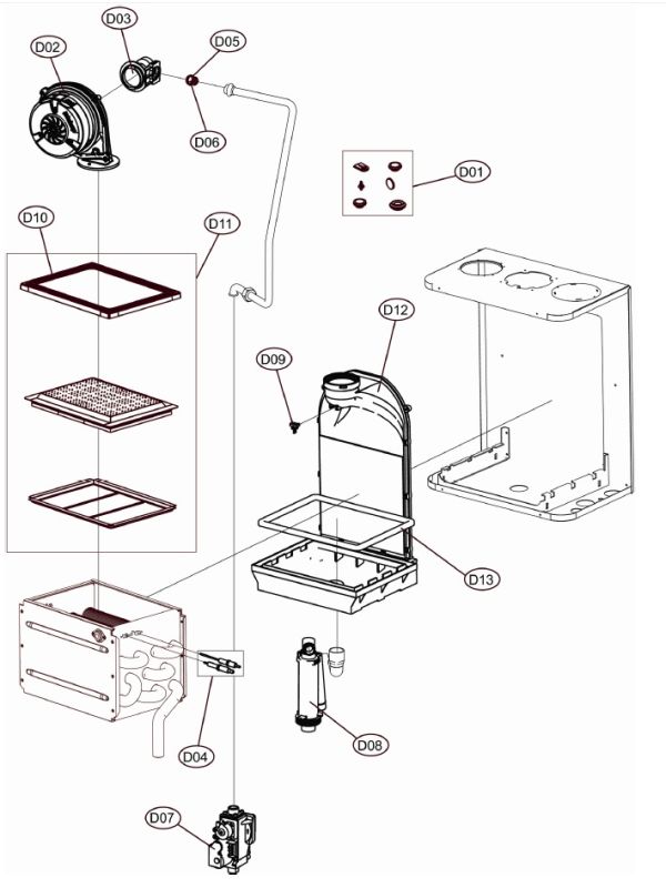 Exploded Diagram for GAS LINE ASSY