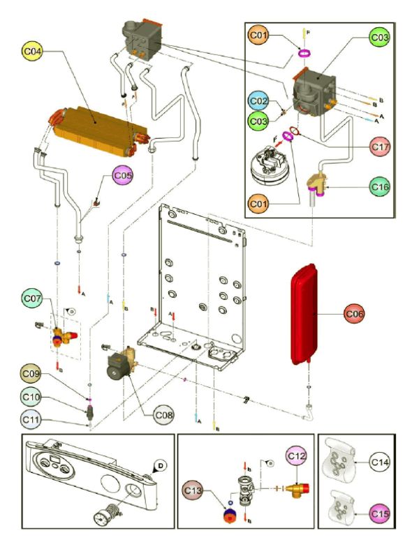 Exploded Diagram for HEAT EXCHANGER & PUMP