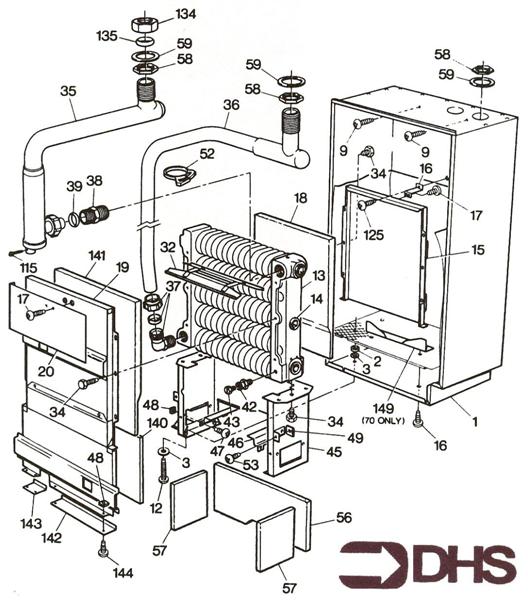 Exploded Diagram for HEAT EXCHANGER