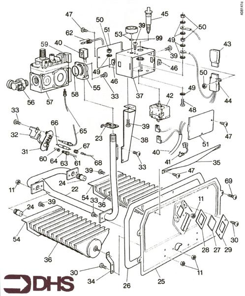 Exploded Diagram for GAS CONTROL SECTION