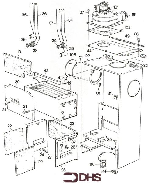 Exploded Diagram for HEAT EXCHANGER