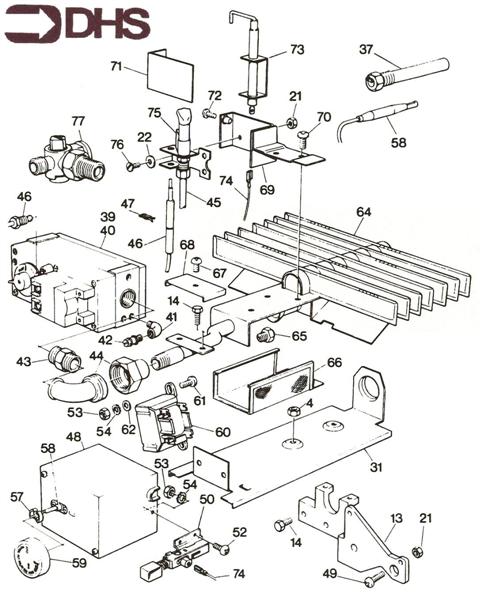 Exploded Diagram for GAS CONTROL SECTION