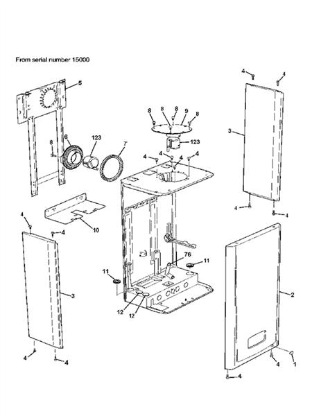 Exploded Diagram for CASING FR SN15000