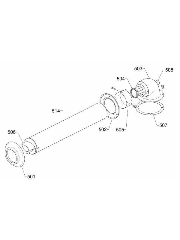 Exploded Diagram for HORIZONTAL FLUE