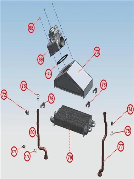 Exploded Diagram for HEAT EX.,FAN ASSEMBLY