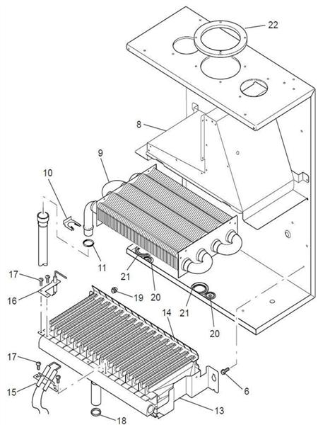 Exploded Diagram for HEAT EX.,BURNER ASSY