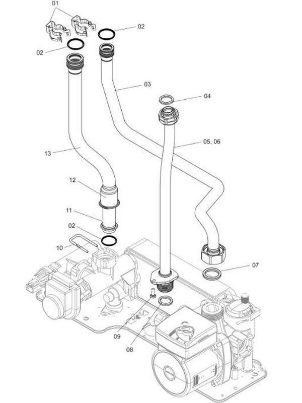 Exploded Diagram for HYDRAULIC PARTS PIPEWORK