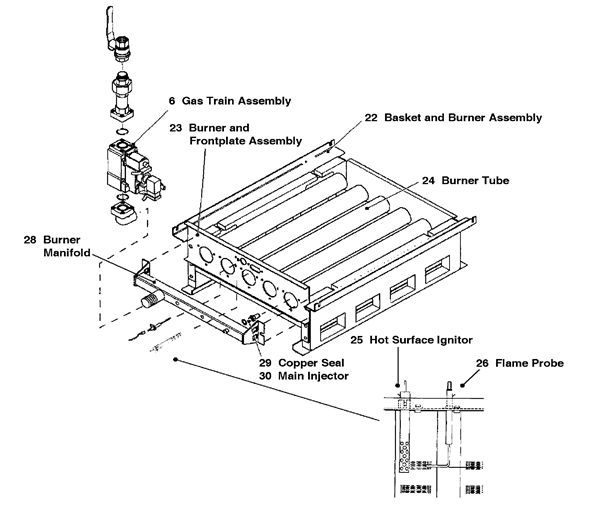 BURNER AND BASKET ASSEMBLY logo