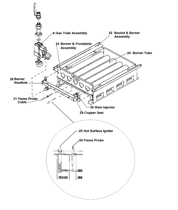 BURNER AND BASKET ASSEMBLY logo