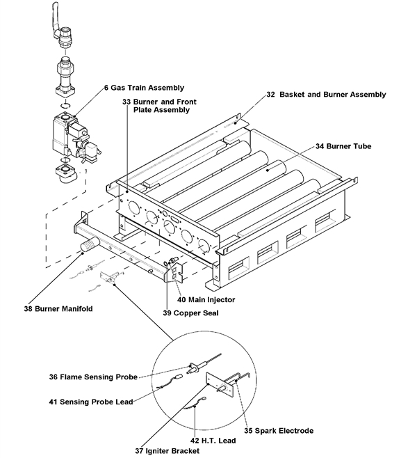BURNER AND BASKET ASSEMBLY logo