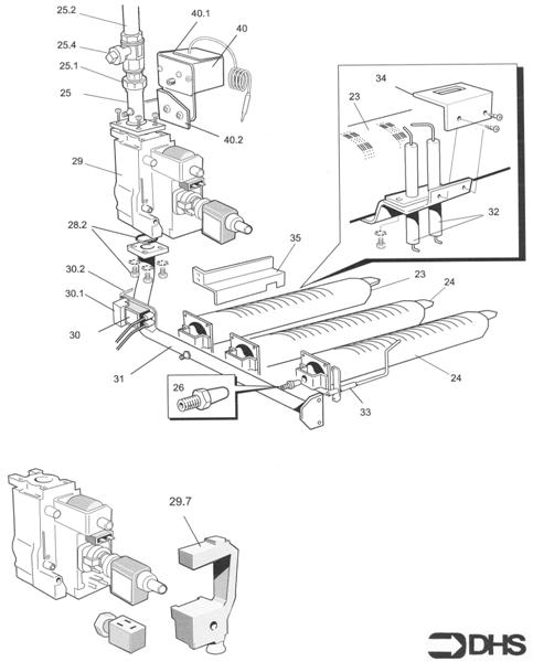 Exploded Diagram for GAS LINE ASSY 40/H-90/H