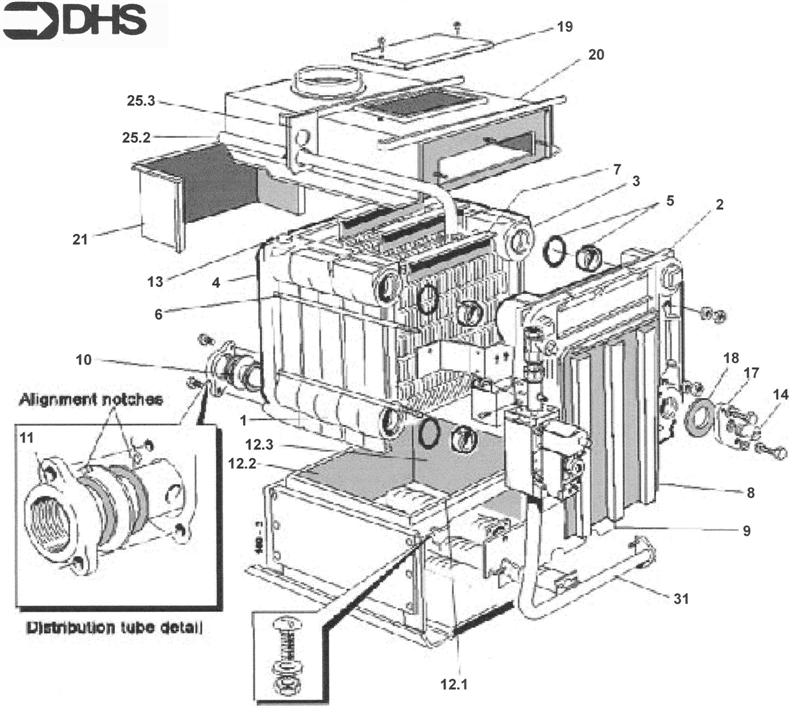 Exploded Diagram for BOILER BODY ASSY 40-120 &40-10