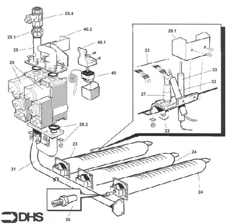 Exploded Diagram for BOILER BODY ASSY 90-120 & 90-1