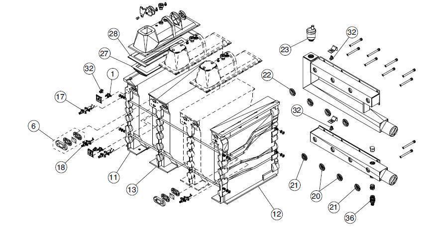 Exploded Diagram for HEAT EXCHANGER ASSEMBLY