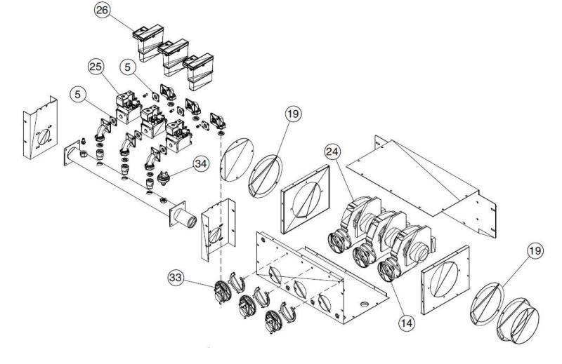 Exploded Diagram for FAN & GAS VALVE ASSEMBLY