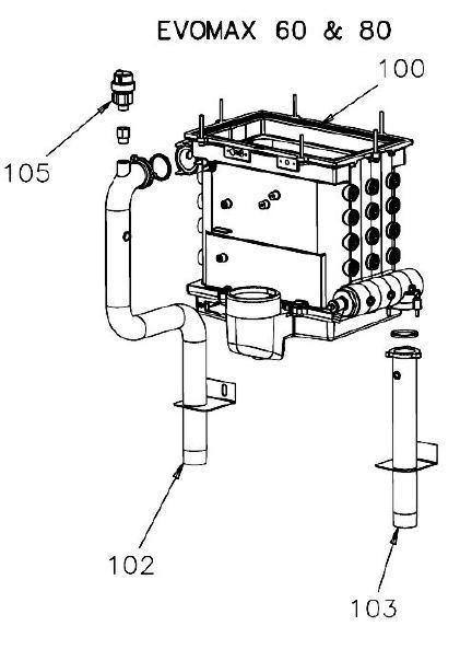 Exploded Diagram for HEAT EXCHANGER ASSEMBLY