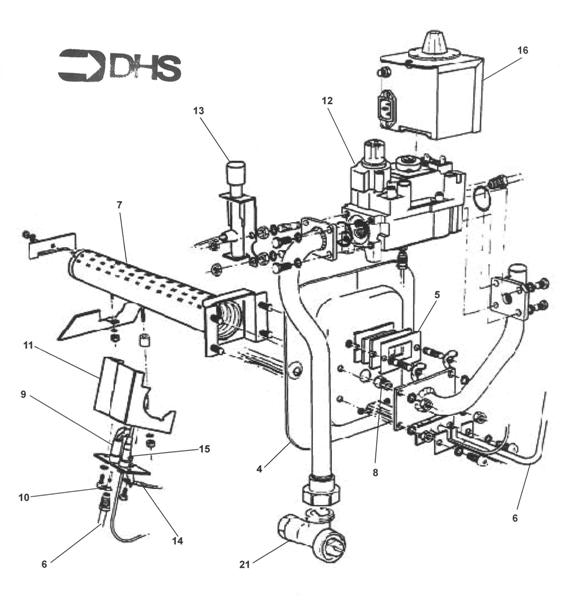 Exploded Diagram for BURNER ASSY