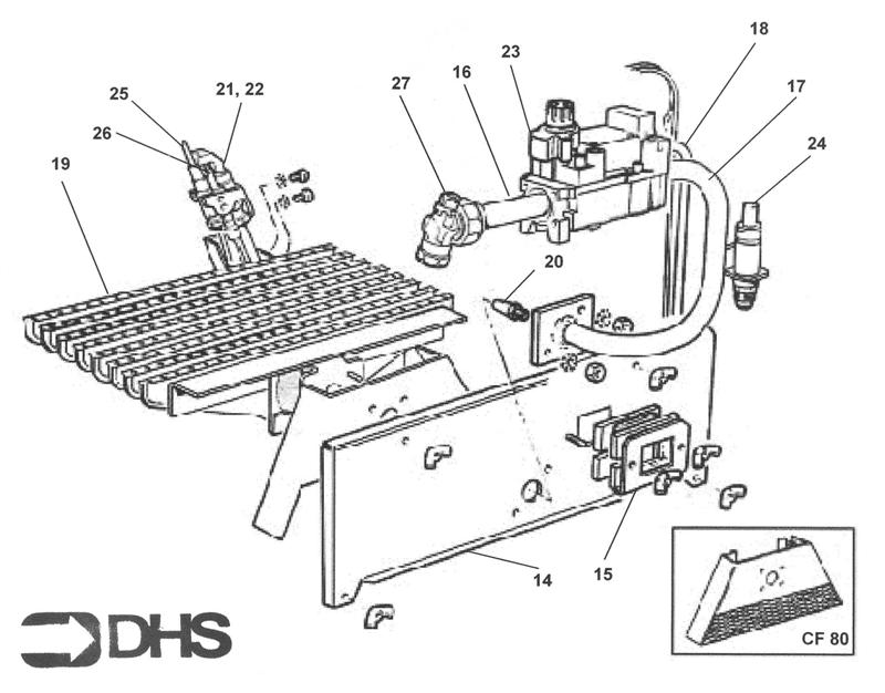 Exploded Diagram for BURNER ASSY- HONEYWELL CONTROL