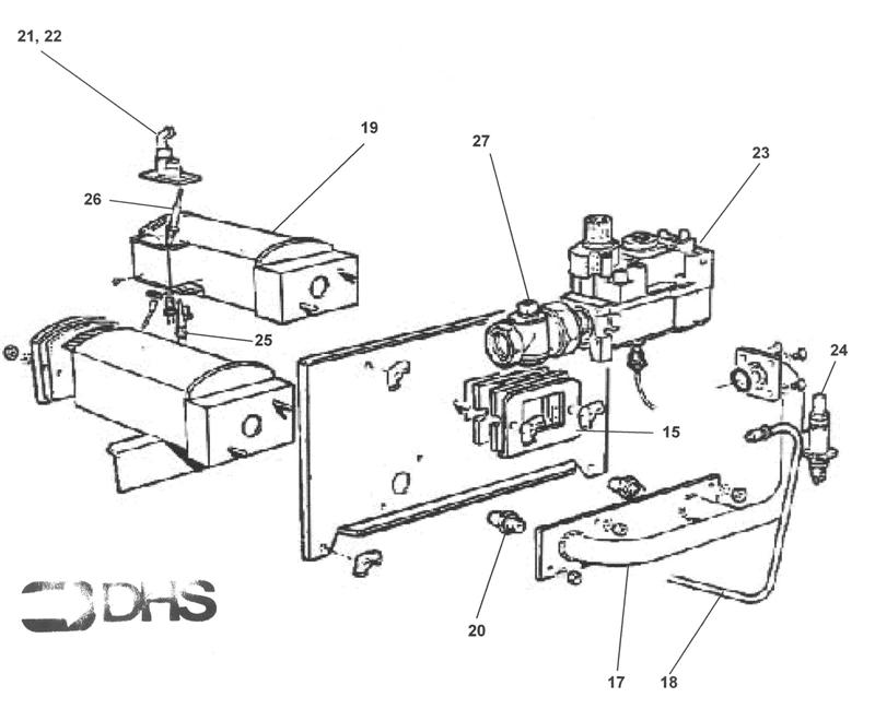 Exploded Diagram for BURNER ASSY- HONEYWELL CONTROL