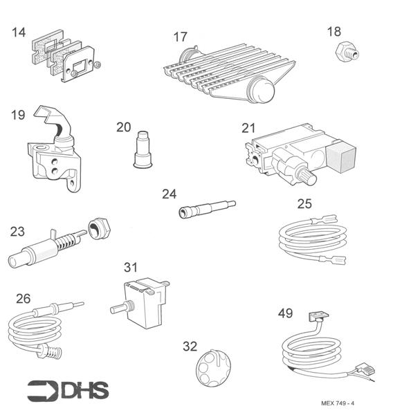 Exploded Diagram for SHORT PARTS LIST
