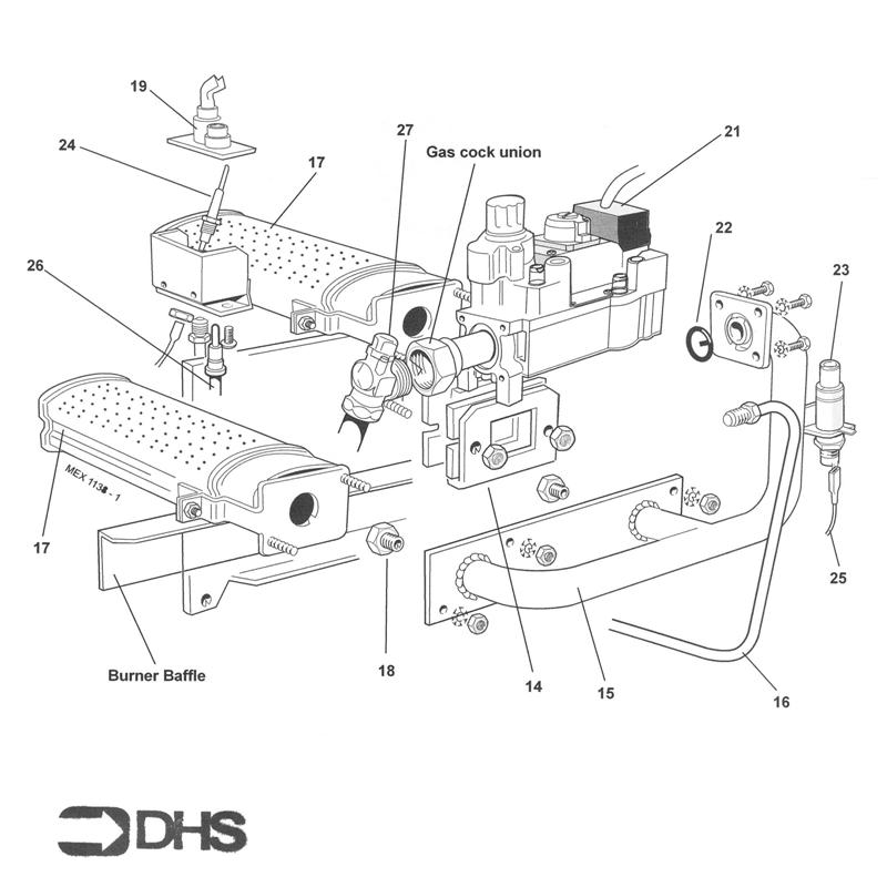 Exploded Diagram for BURNER ASSY