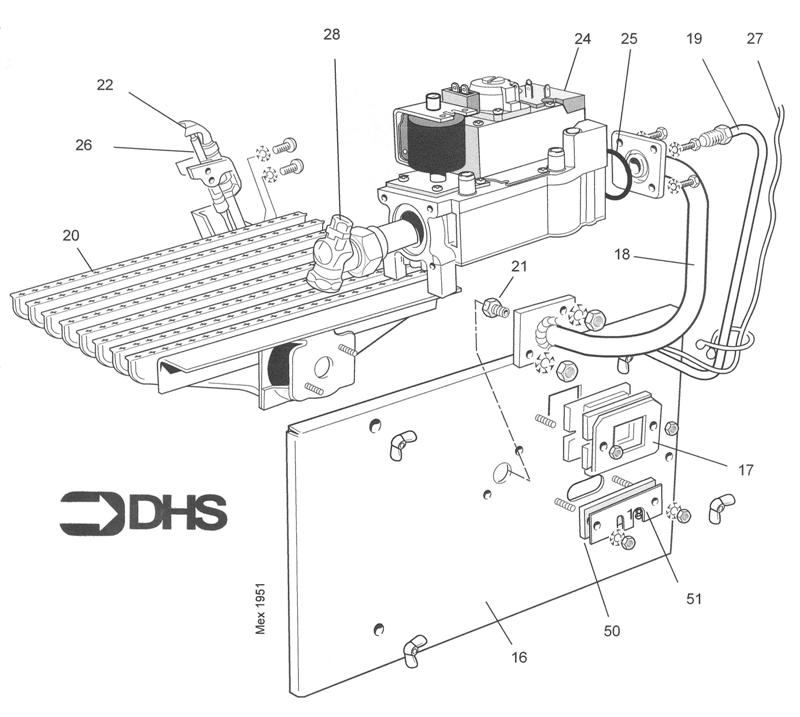 Exploded Diagram for BURNER AND CONTROLS ASSY