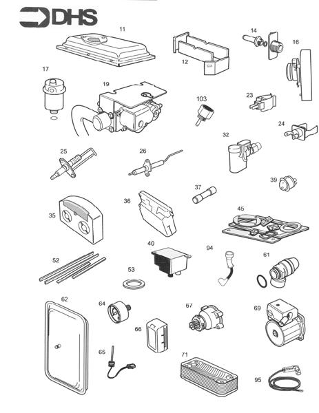 Exploded Diagram for SHORT PARTS LIST