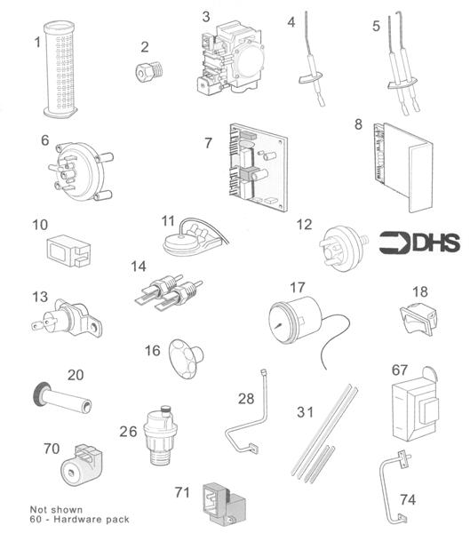 Exploded Diagram for SHORT PARTS LIST