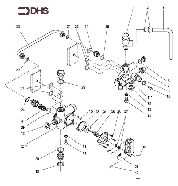 Exploded Diagram for CH FLOW/RETURN UP TO SN 062550