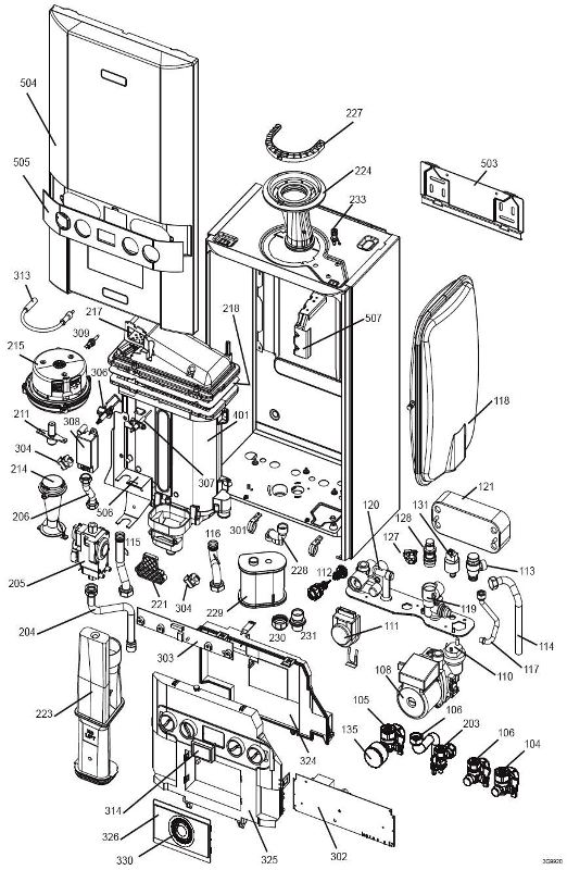 Exploded Diagram for BOILER ASSEMBLY