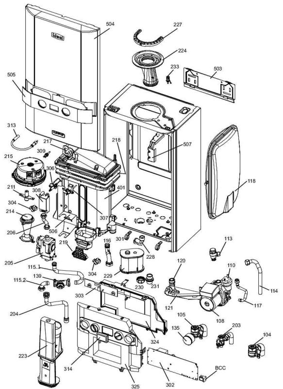 Exploded Diagram for BOILER ASSEMBLY