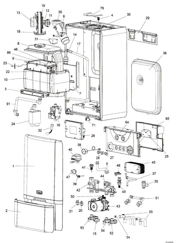 Exploded Diagram for BOILER ASSEMBLY