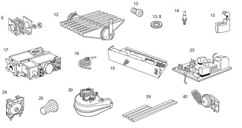 Exploded Diagram for SHORT PARTS LIST