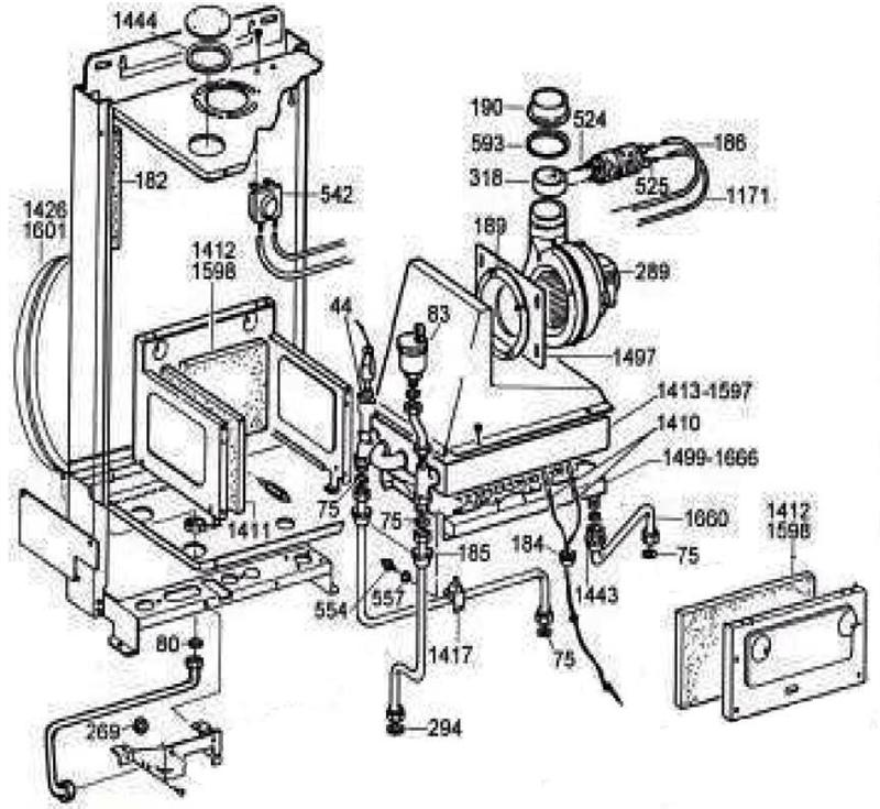 Exploded Diagram for BURNER/FAN/HEAT EX
