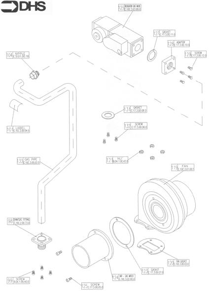 Exploded Diagram for AIR/GAS ASSY