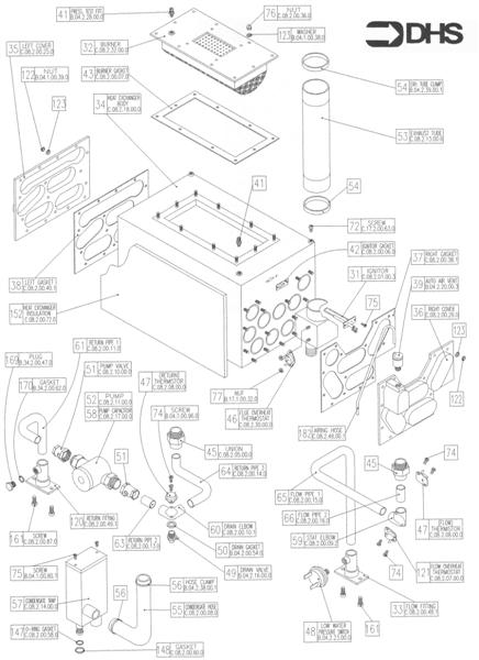 Exploded Diagram for WATERWAY/CONDENSATE/FLUE