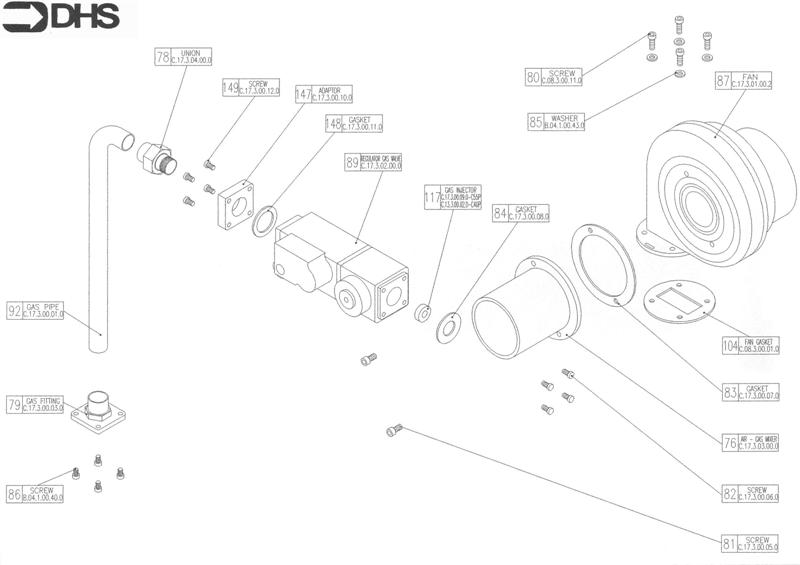 Exploded Diagram for AIR/GAS ASSY